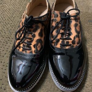 Torrid Leopard Print and Black Patent Oxfords